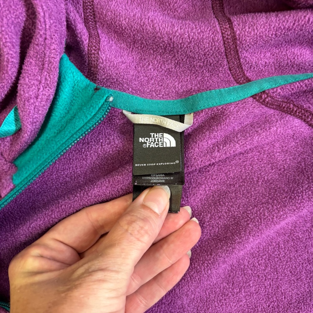 The North Face Women’s Small Purple Fleece Hoodie Jacket Full Zip Hooded - Picture 3 of 12